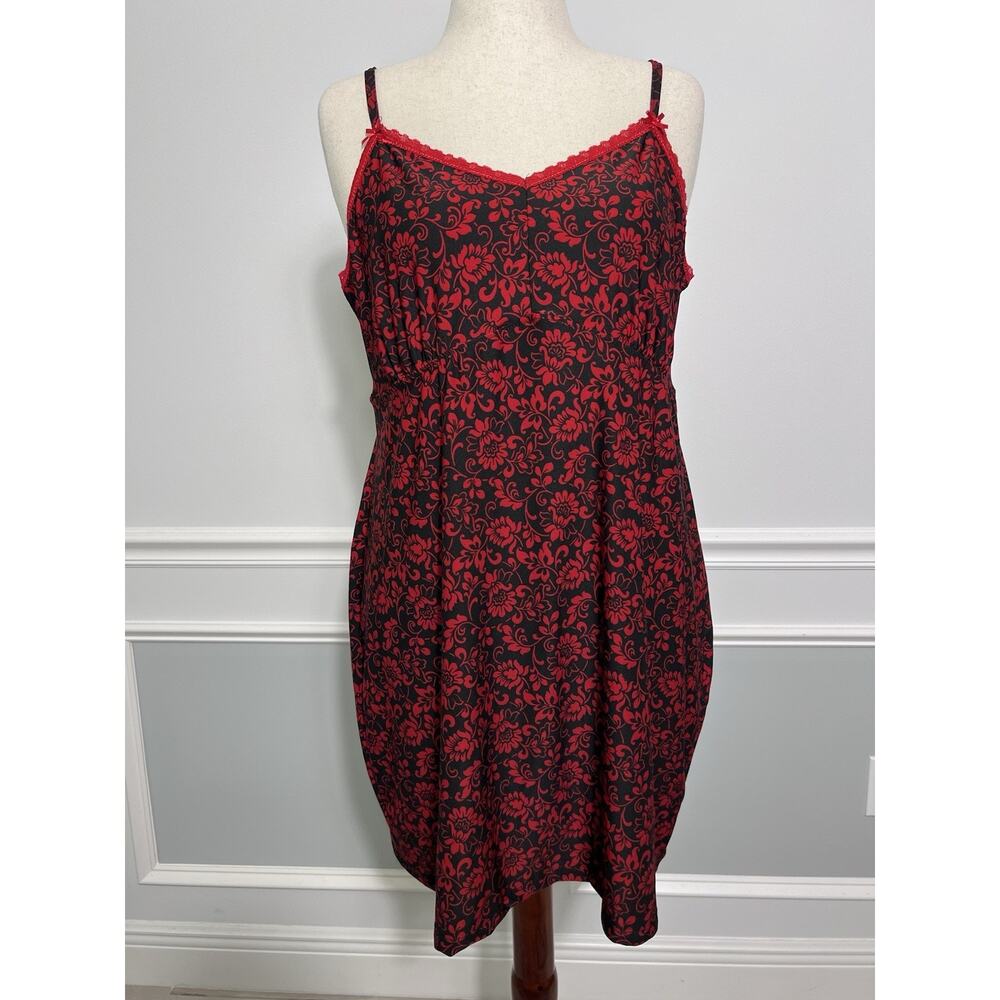 RENE ROFE (1X) Floral Slip Dress/Chemise Nightgown-Coquette-Gothic-Botanical-Y2K